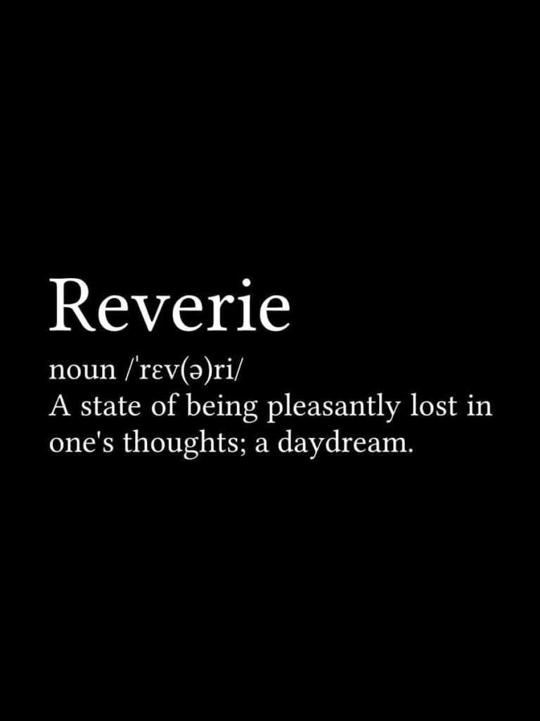Minimalist Black Wallpaper: 'Reverie' Meaning & Pronunciation Design