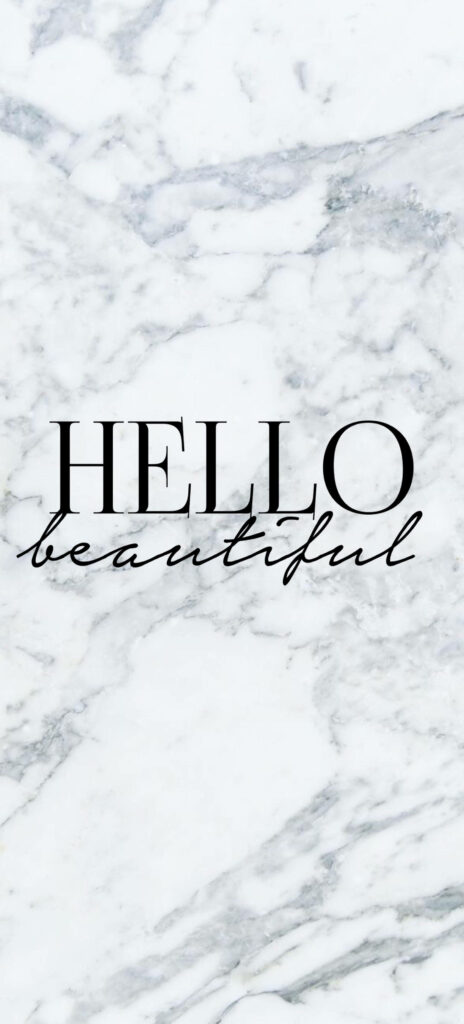 Elegant Black and White Marble iPhone Wallpaper: Hello Beautiful