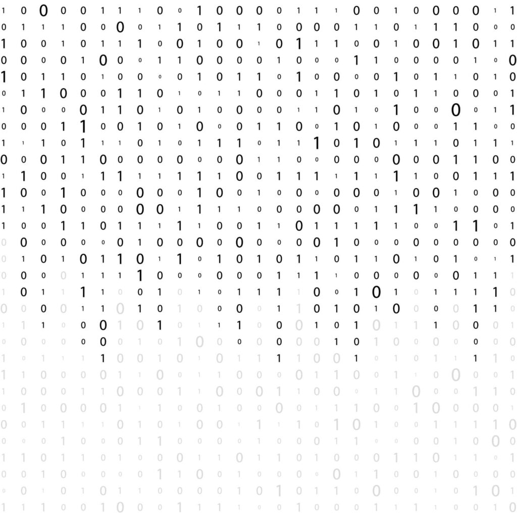 Elegant Black and White Binary Code Minimalist Wallpaper Background