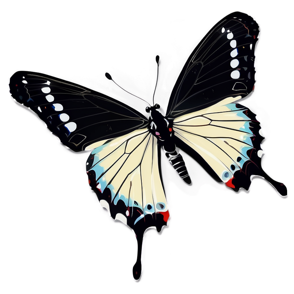 Elegant Black & White Butterfly Wallpaper with Subtle Color Hints