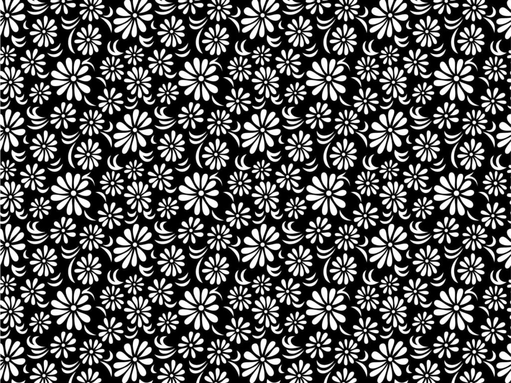 Elegant Black and White Floral Pattern Wallpaper Background
