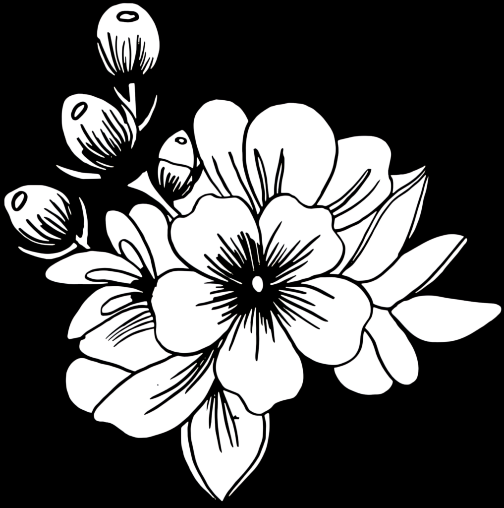Elegant Black and White Floral Wallpaper: Timeless Bouquet Design