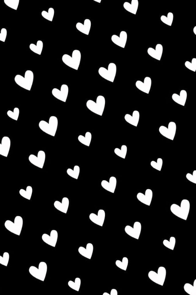 Elegant Black and White Heart Wallpaper for a Striking Background