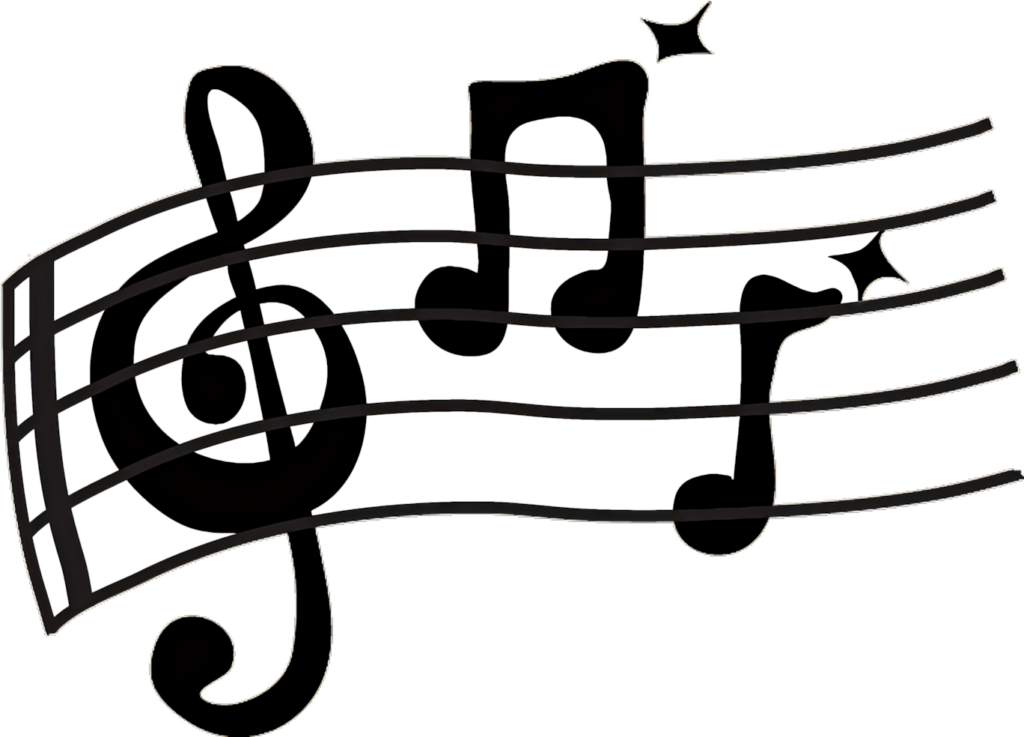 Elegant Black-and-White Abstract Musical Notes Wallpaper Background