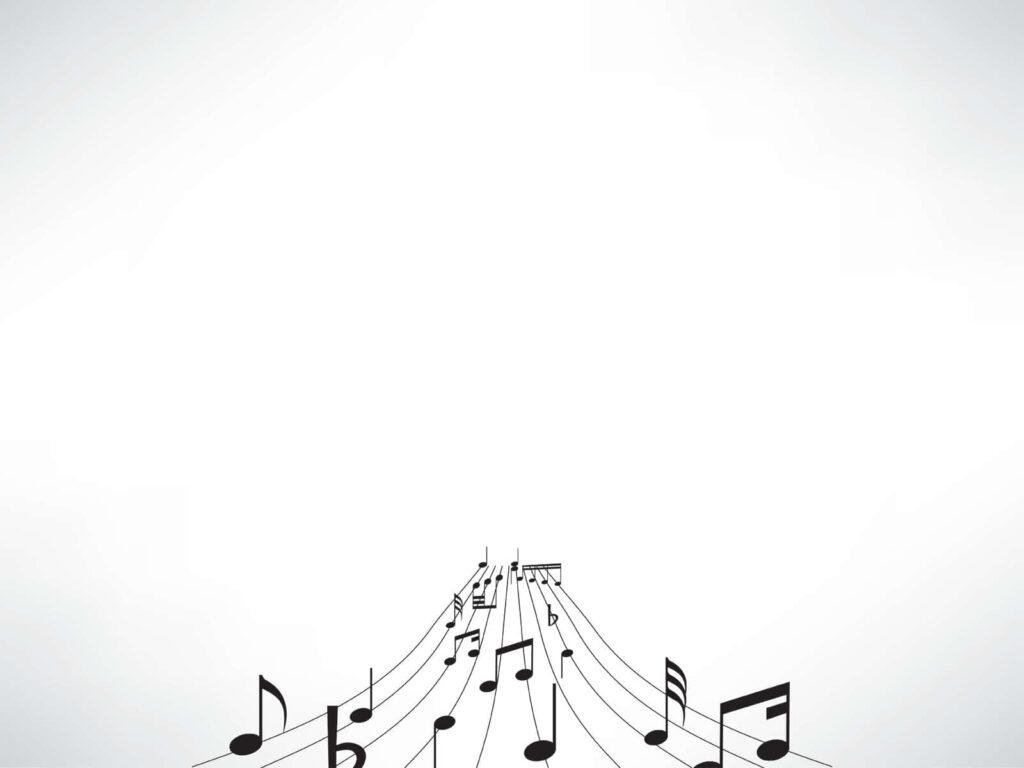 Elegant Black-and-White Musical Notes Wallpaper Background Design