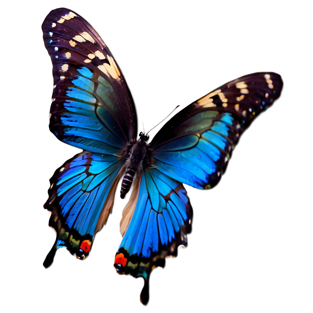 Elegant Blue Butterfly Close-Up: Stunning Wallpaper Background