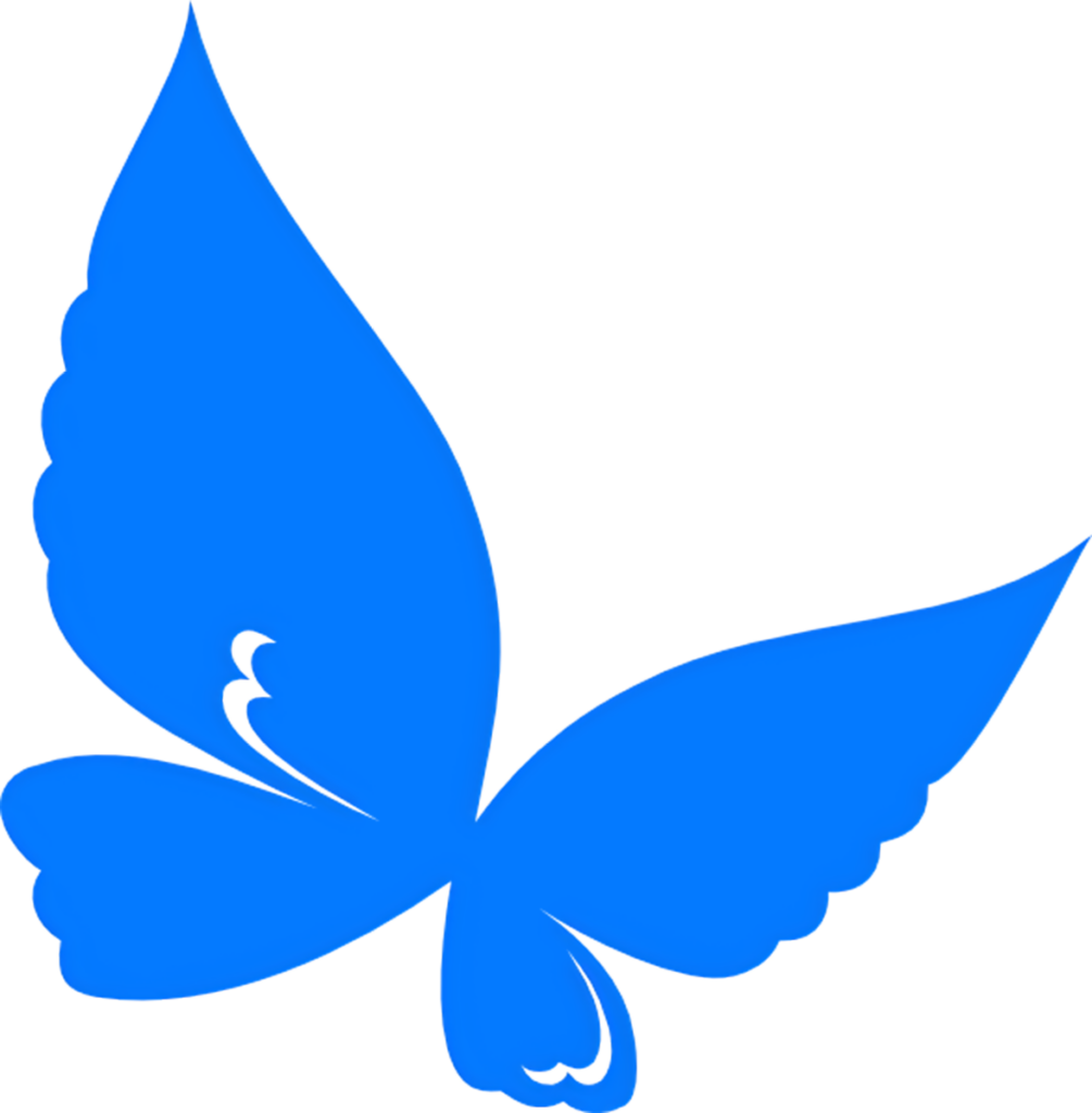 Vibrant Blue Butterfly Graphic - Minimalist Wallpaper Background