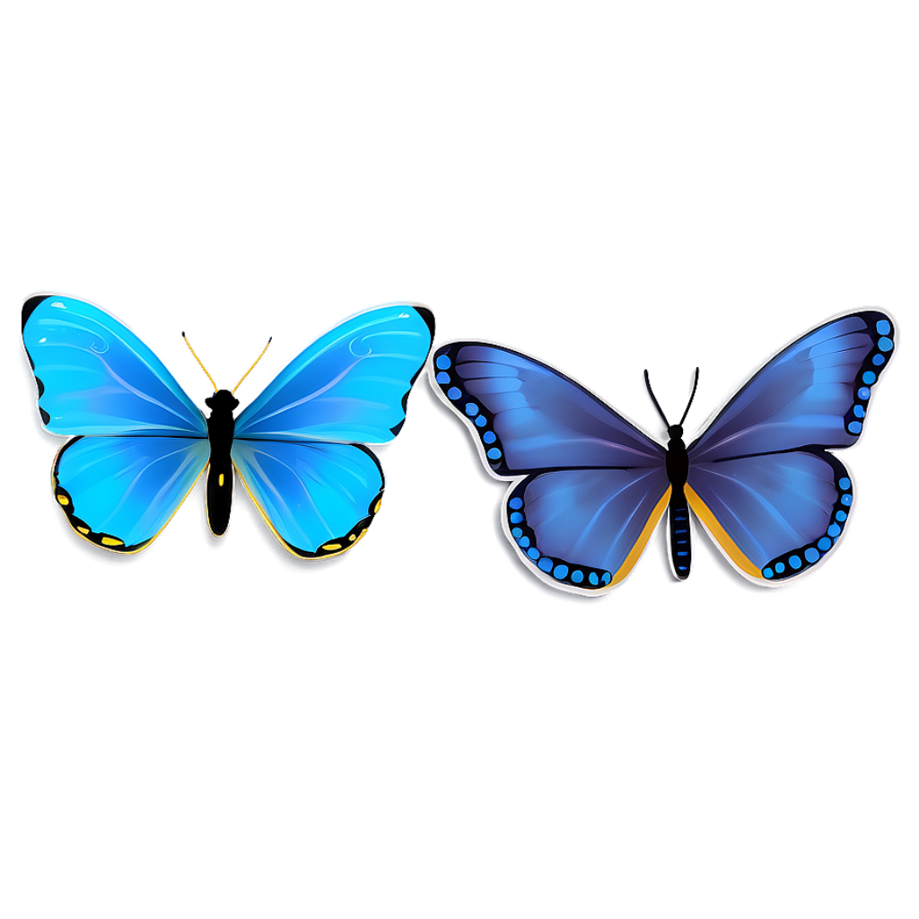 Elegant Blue Butterfly Wallpaper with Subtle Glowing Accents