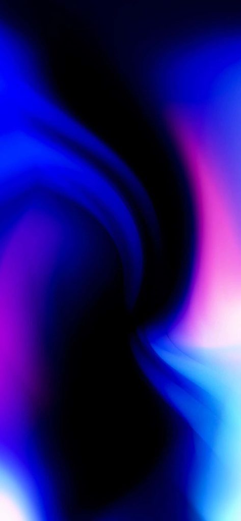 Abstract blue iPhone wallpaper with fluid waves and smooth dark purple gradients background
