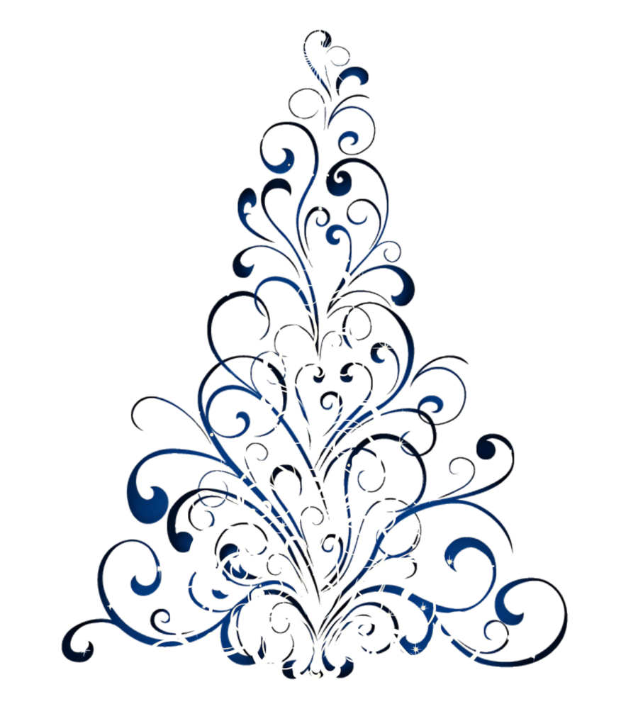 Elegant Blue & White Christmas Tree Wallpaper for Festive Decor