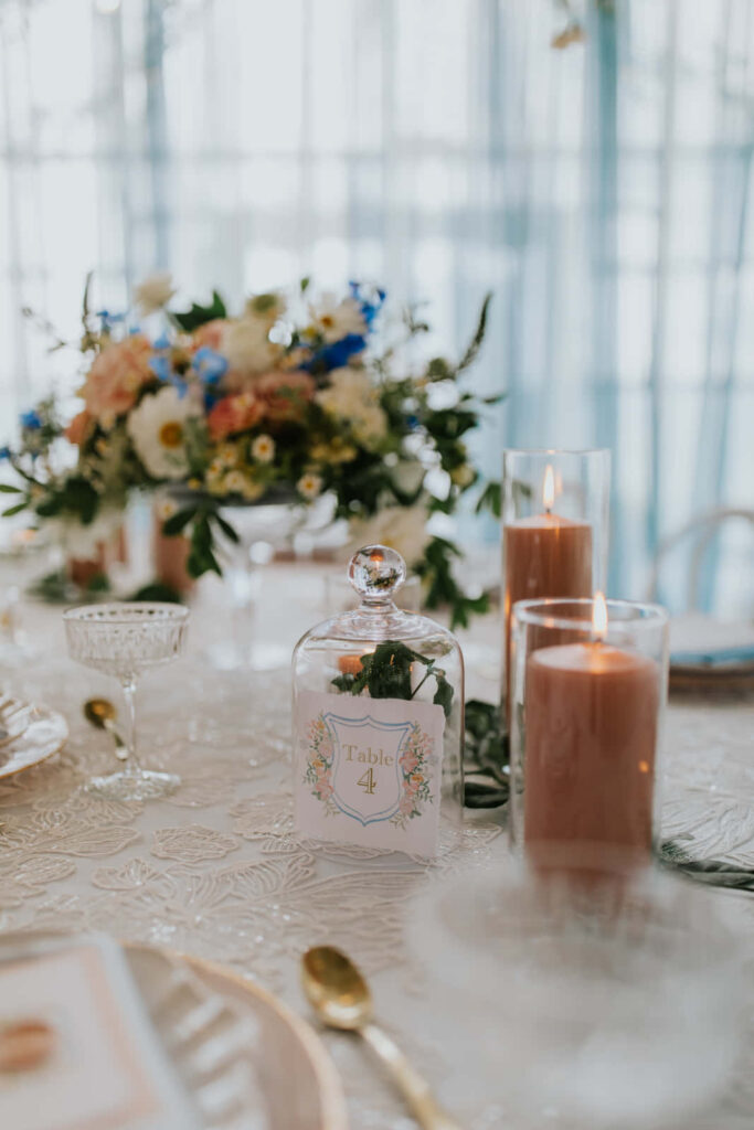 Elegant Bridgerton Table Setting Wallpaper with Floral Arrangements