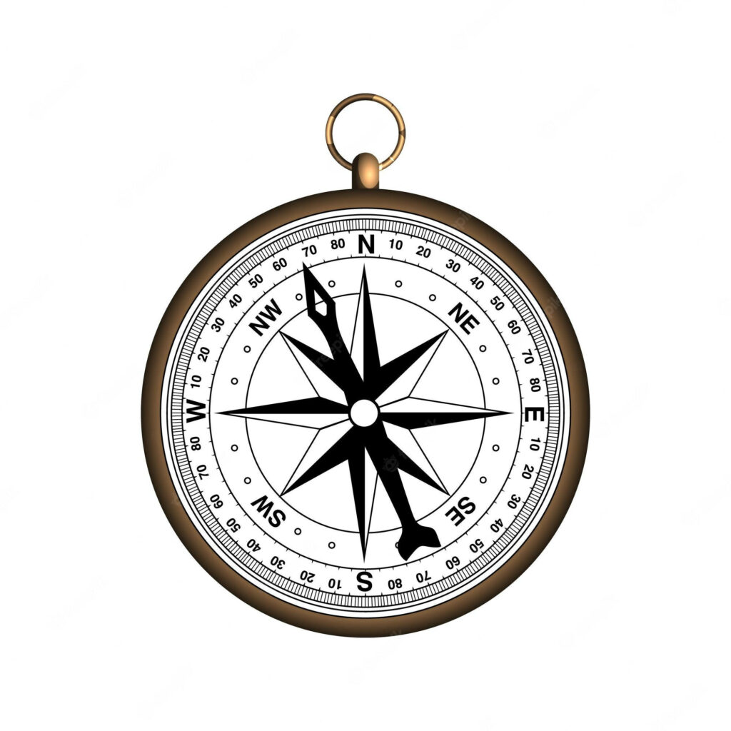 Elegant Bronze Compass Wallpaper: Vintage Nautical Design