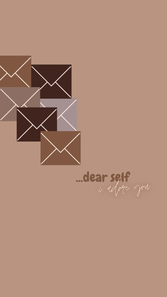 Minimalist Brown Envelope Wallpaper with Adoring Handwritten Quote