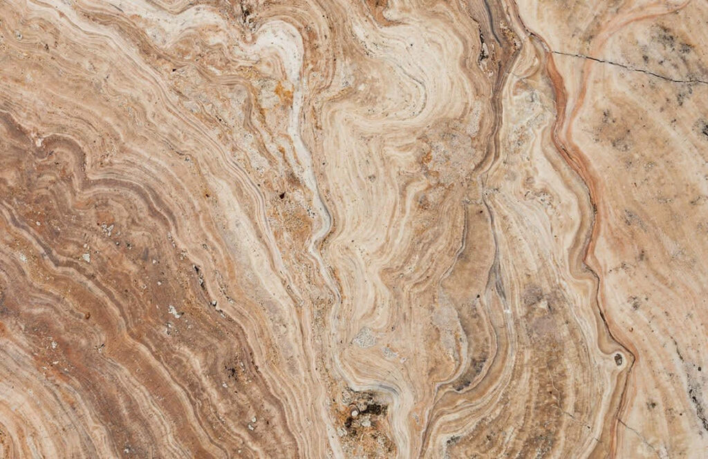 Elegant Brown Wallpaper with Wavy Marble-Like Texture - Sophisticated Background