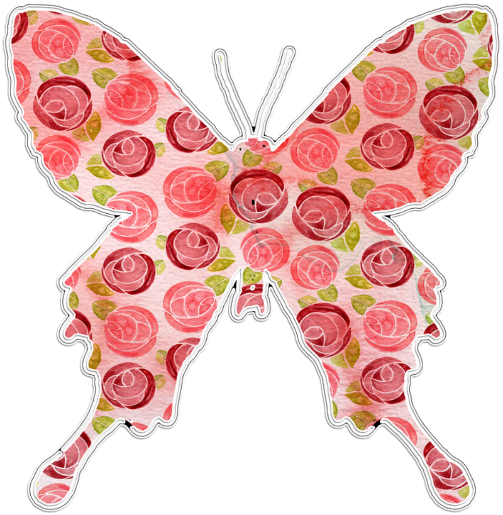 Elegant Butterfly Artwork with Floral Pattern - Wallpaper Background