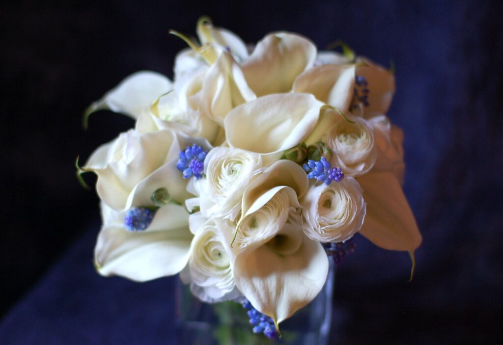 Elegant Calla Lilies & Ranunculus Bouquet Wallpaper