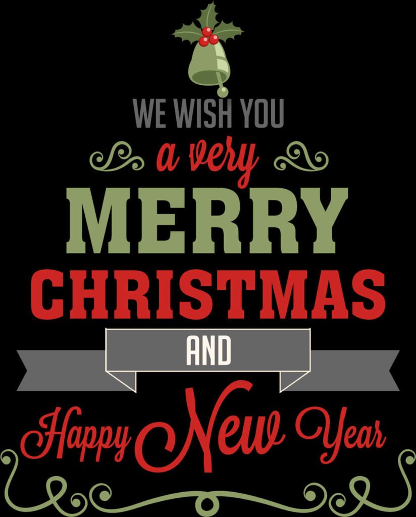 Elegant Holiday Wallpaper: Merry Christmas & Happy New Year Design