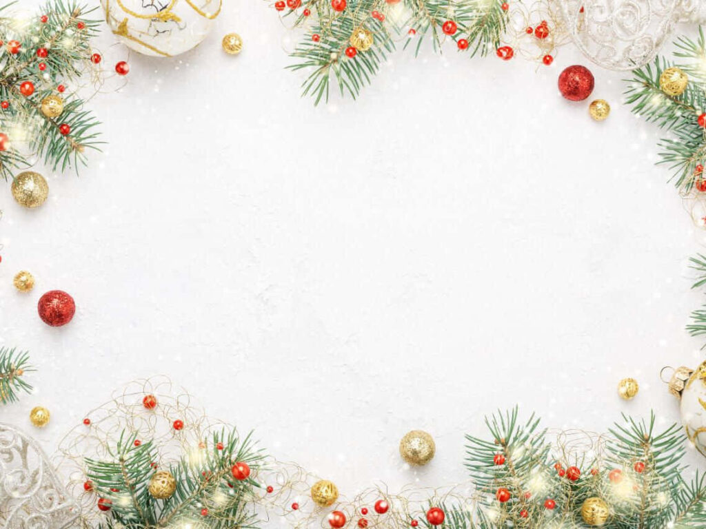 Elegant Christmas Wallpaper: Red & Gold Holiday Zoom Background