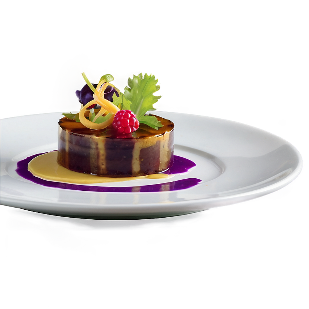 Elegant Circular Layered Gourmet Dish with Raspberry & Greens Wallpaper