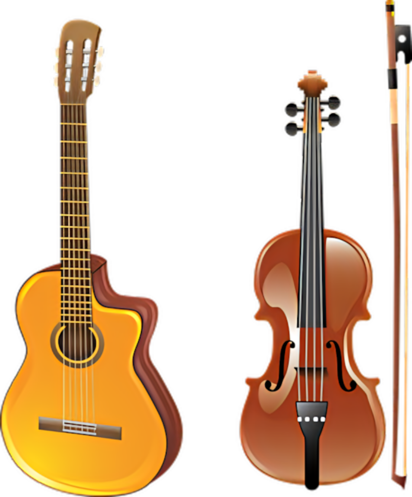 Elegant Classical Guitar and Violin Wallpaper Background Artwork