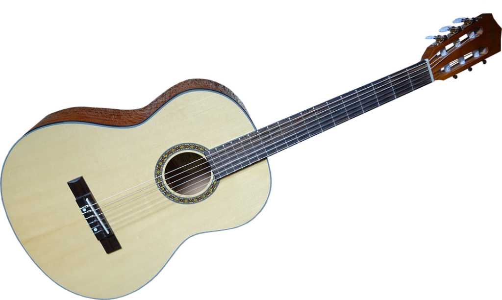 High-Quality Classical Guitar Wallpaper on Transparent Background