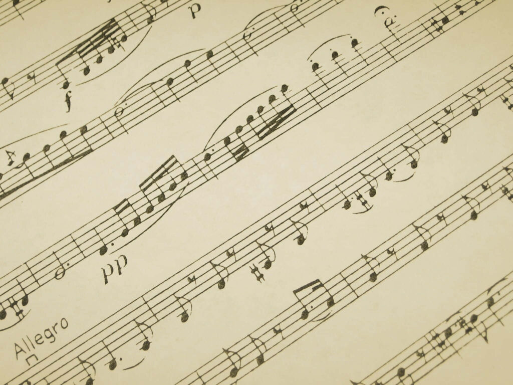 Elegant Classical Music Wallpaper: Timeless Sheet Music Design
