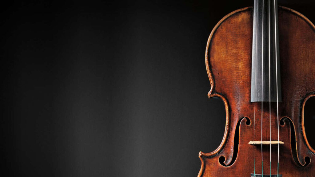 Elegant Classical String Instrument Wallpaper - Dark Minimalist Background