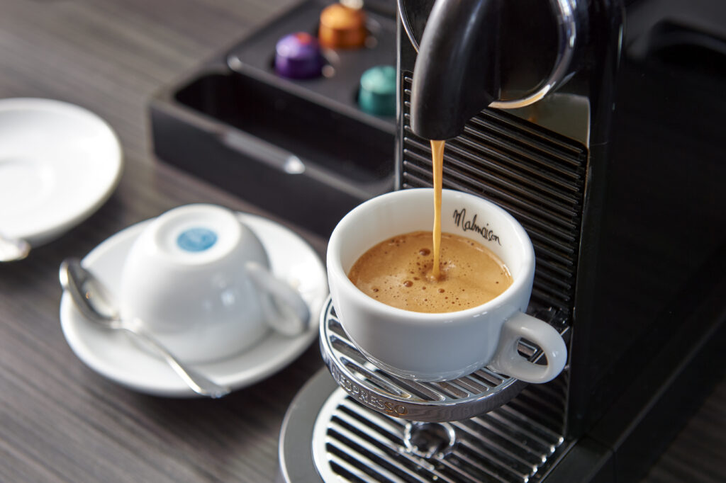Elegant Coffee Brewing: Warm Atmosphere Wallpaper Background