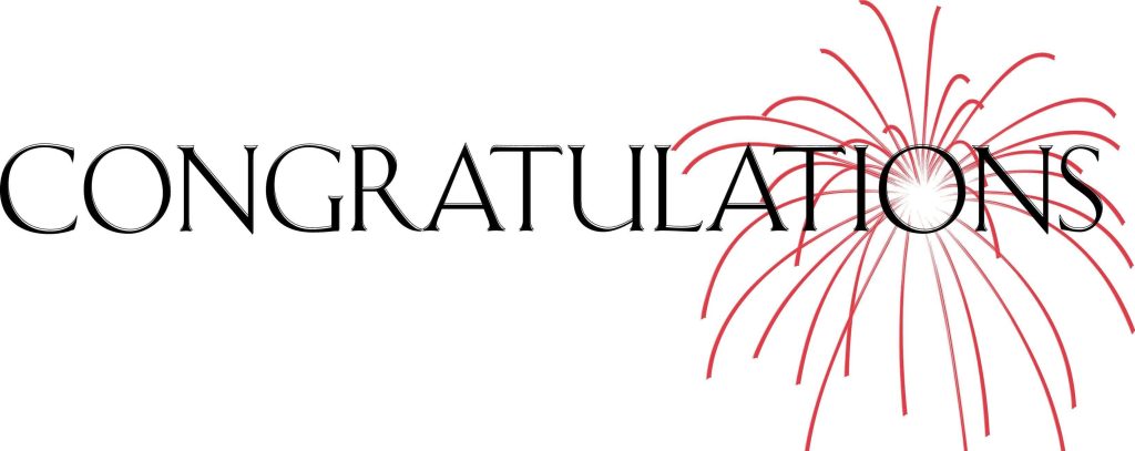 Congratulations clipart with elegant black serif text and vibrant red firework burst background Wallpaper