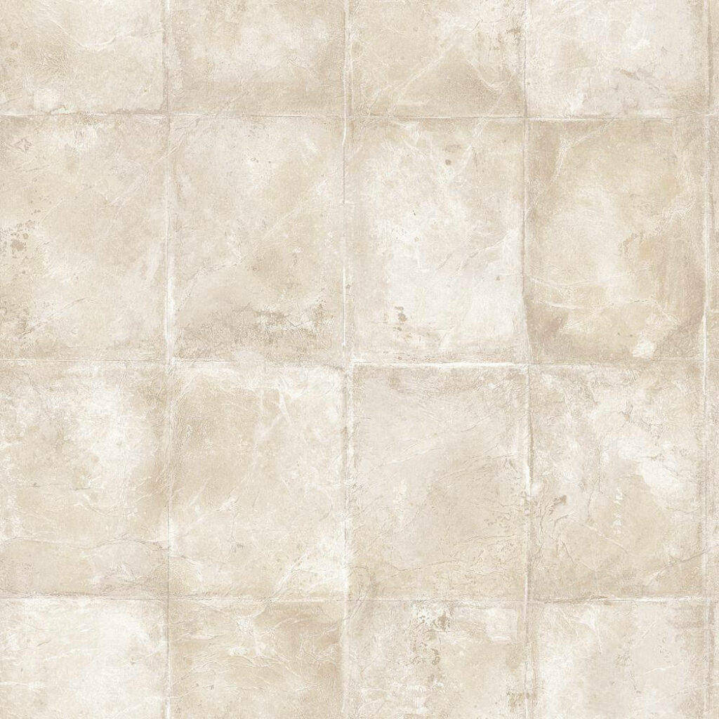 Elegant Cream Wallpaper Design with Textured Floor Tile Finish