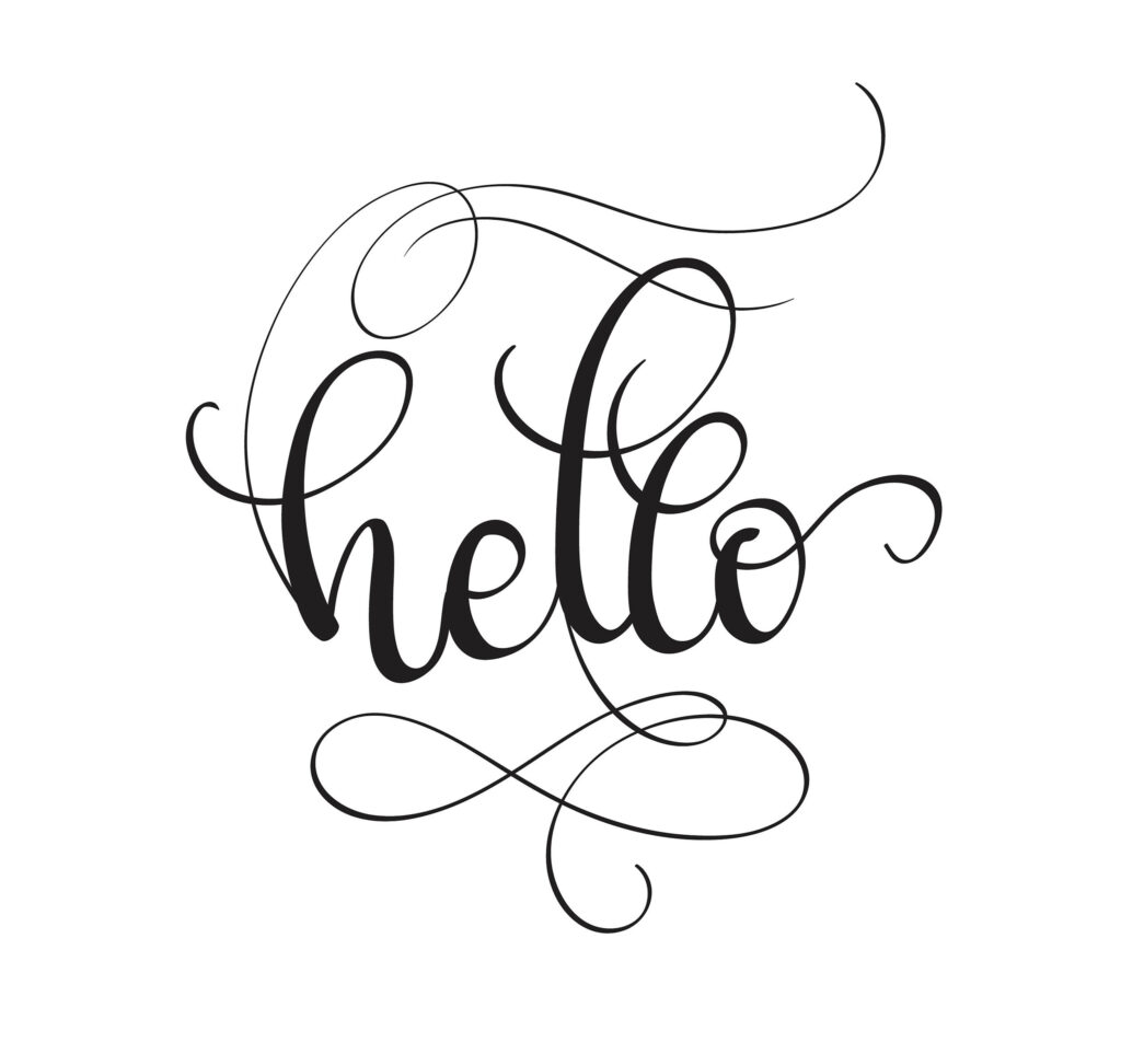 Elegant Cursive 'Hello' Minimalist Wallpaper - Sophisticated Background