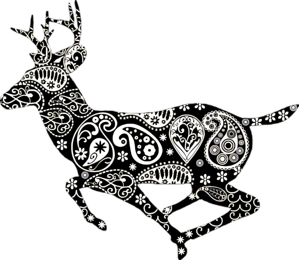 Elegant Deer Silhouette Paisley Wallpaper - Nature Meets Art