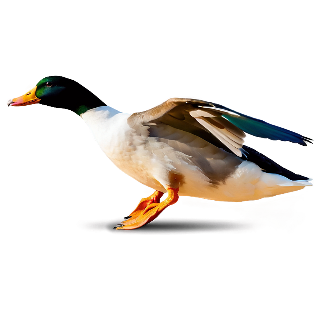 Elegant Duck Silhouette Wallpaper - Dynamic Flight with Blurred Background