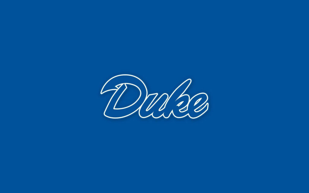 Elegant Minimalist Duke Wallpaper on Solid Blue Background