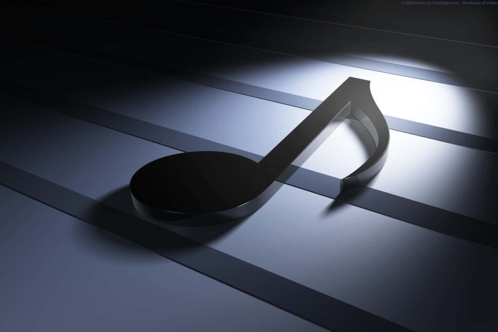 Elegant Embossed Music Notes Wallpaper with Metallic Shine