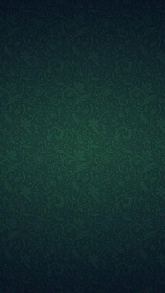 Emerald green seamless floral wallpaper with intricate vines and dark gradient WhatsApp background