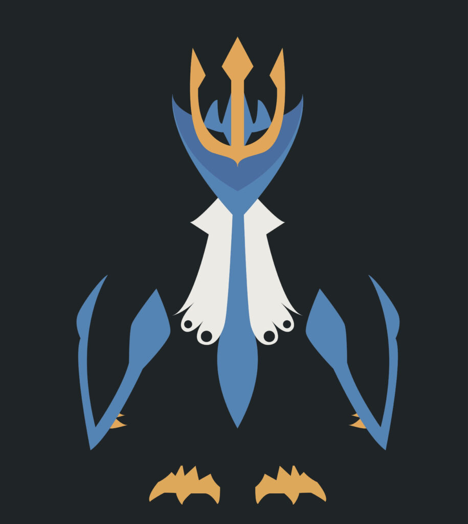 Elegant Minimalist Empoleon Wallpaper: Modern Vector Art Design