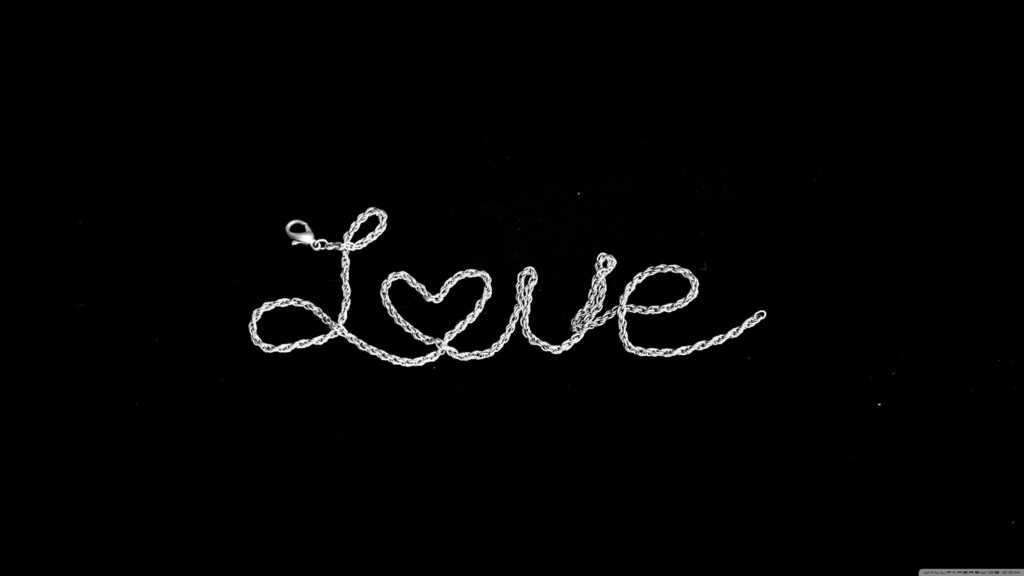Endless Love Unveiled: Entrancing Black Cursive Wallpaper