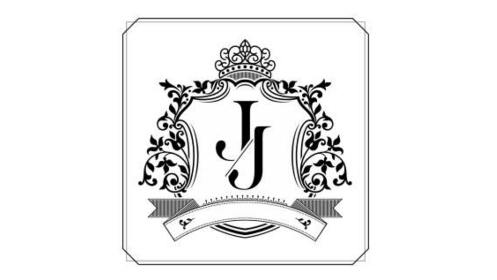 Elegant Floral Wallpaper with Letter J and Regal Crown Design
