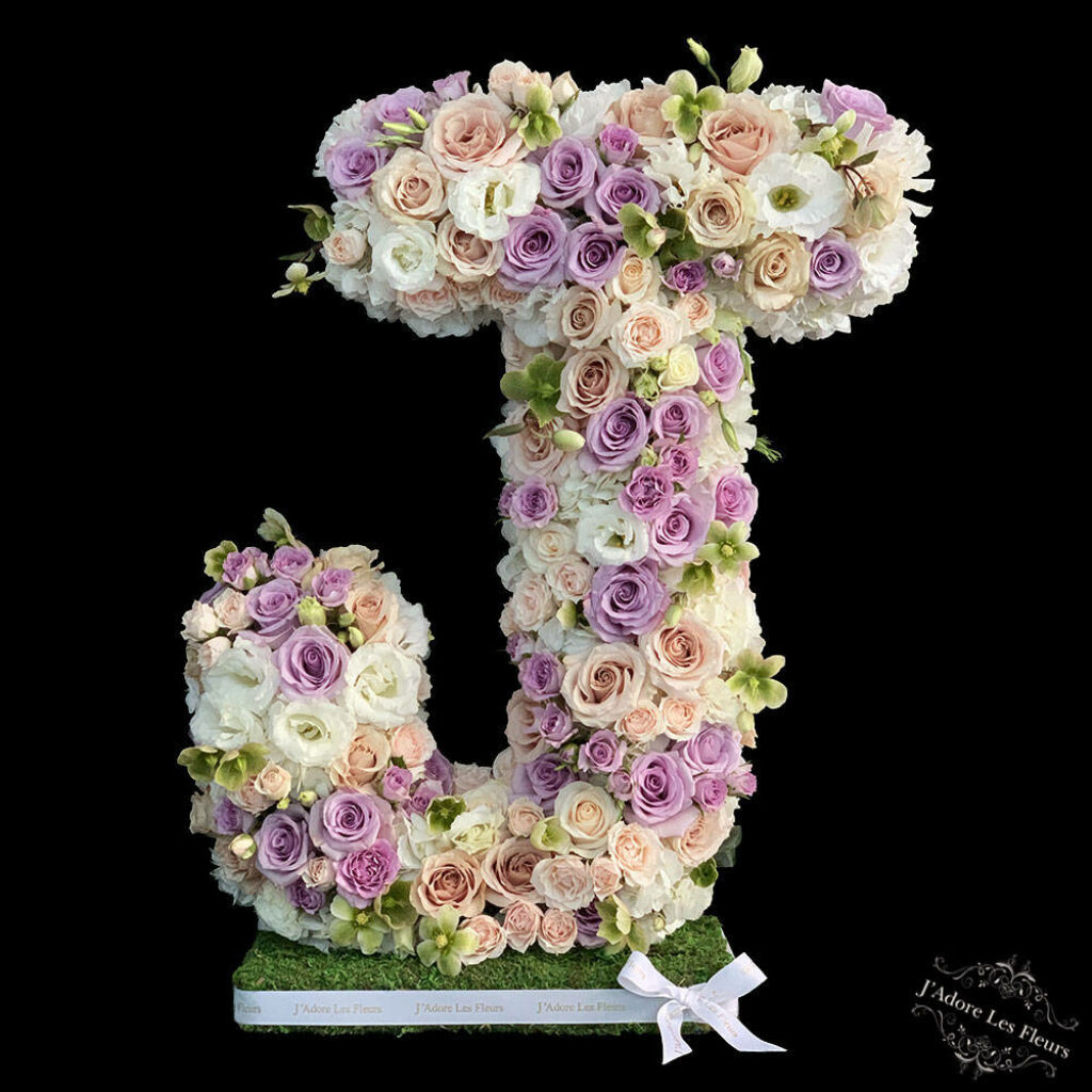Elegant Floral Standee J Wallpaper: Pink, Purple & White Roses