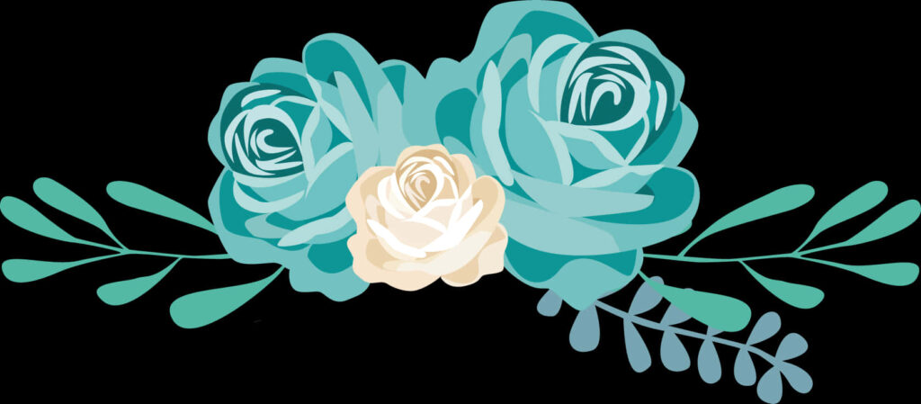 Elegant Teal and White Floral Vector Wallpaper Background