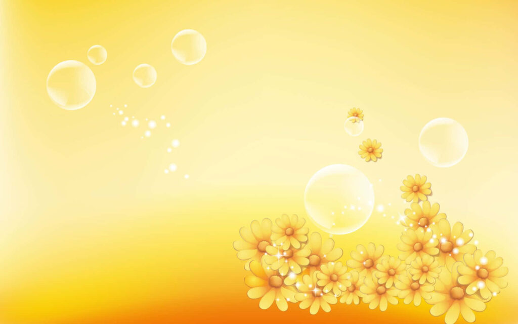 Elegant Floral Wallpaper: Soft Yellow Flowers & Warm Gradient Background