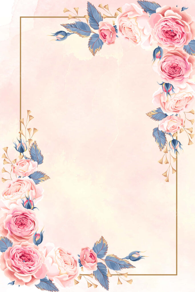 Elegant Blush Pink Rose Floral Wallpaper for Wedding Invitations