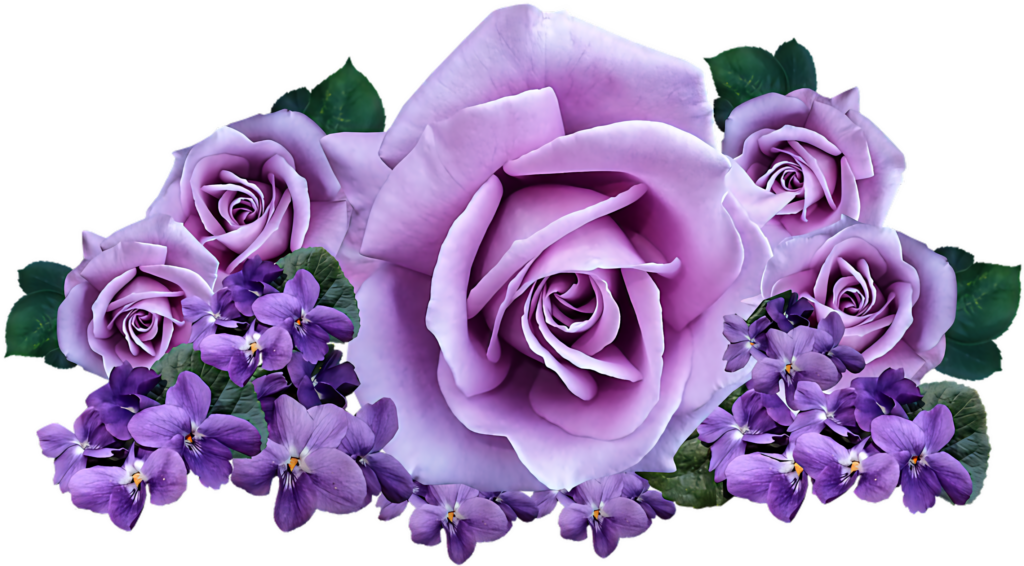 Elegant Floral Wallpaper: Soft Violet Roses & Vibrant Pansies Background