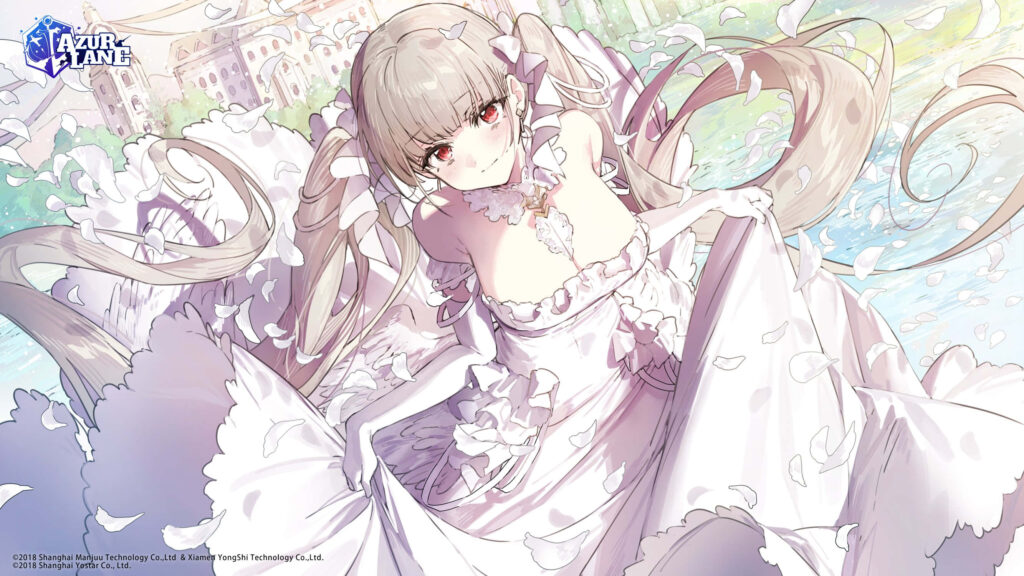 Elegant Formidable Wallpaper from Azur Lane with Graceful Petals