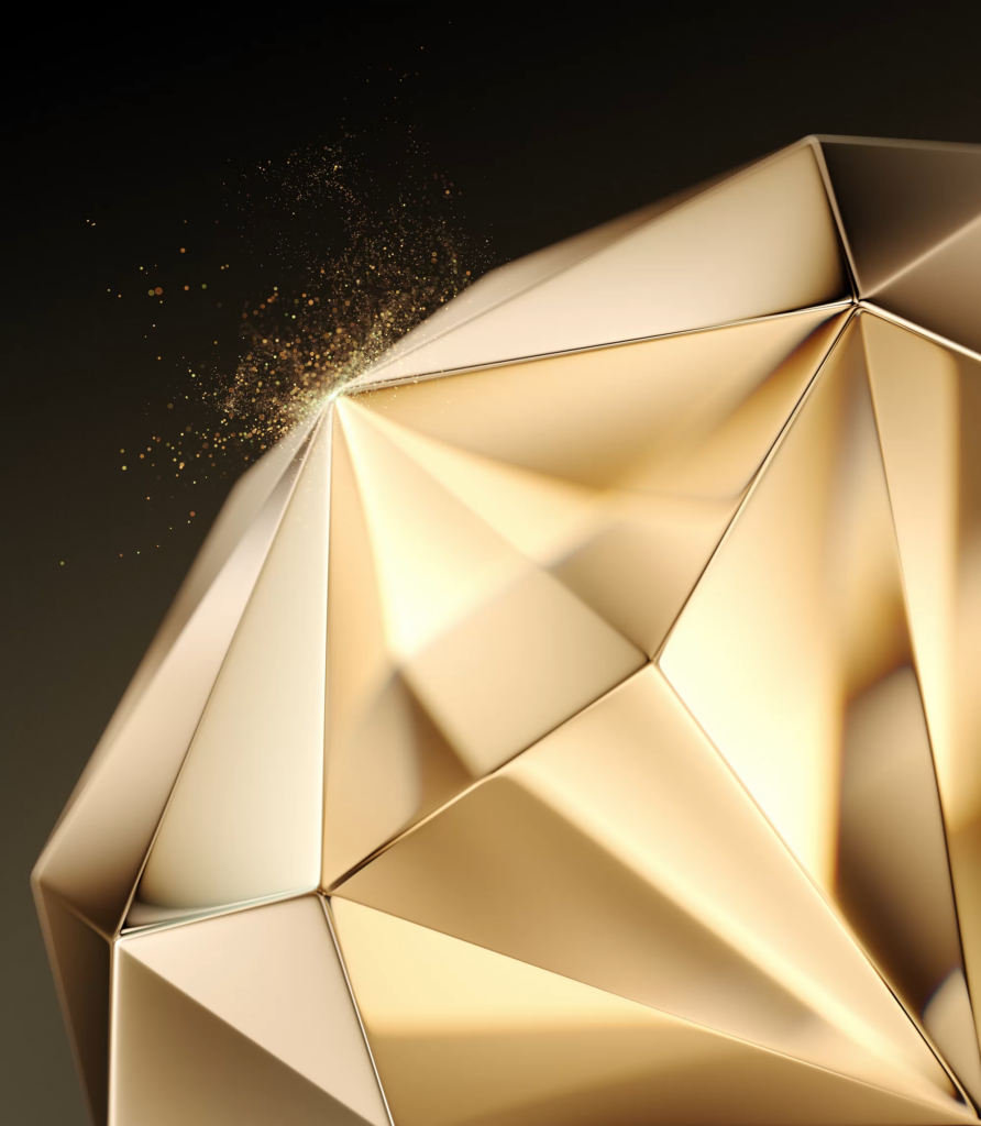 Elegant Geometric Wallpaper of Tecno Phantom V Fold 2 - Golden Design