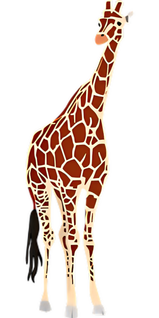 Elegant Giraffe Wallpaper: Stylish Vector Design on Transparent Background