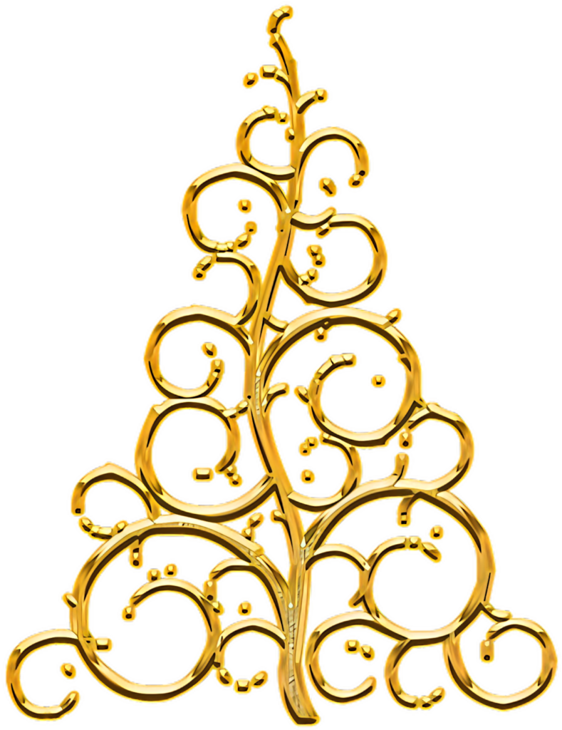 Elegant Golden Abstract Christmas Tree Wallpaper - Festive Background