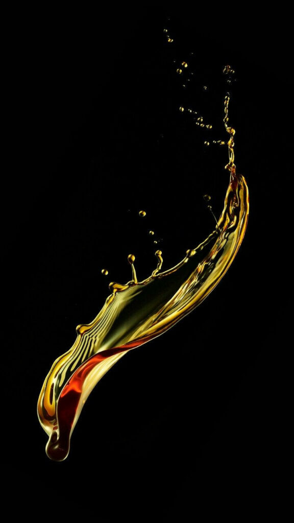 Luxury Gold Liquid Splash Wallpaper on Sleek Black Background