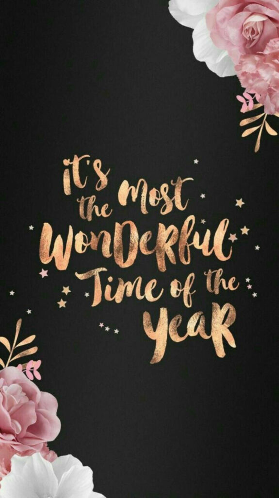 Elegant Gold Quote iPhone Wallpaper with Floral Background Design